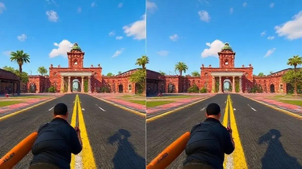 Screenshot comparison of a game running at 1440p with and without DLSS/FSR, professional gaming Comparativo DLSS/FSR: jogo em 1440p com e sem upscaling