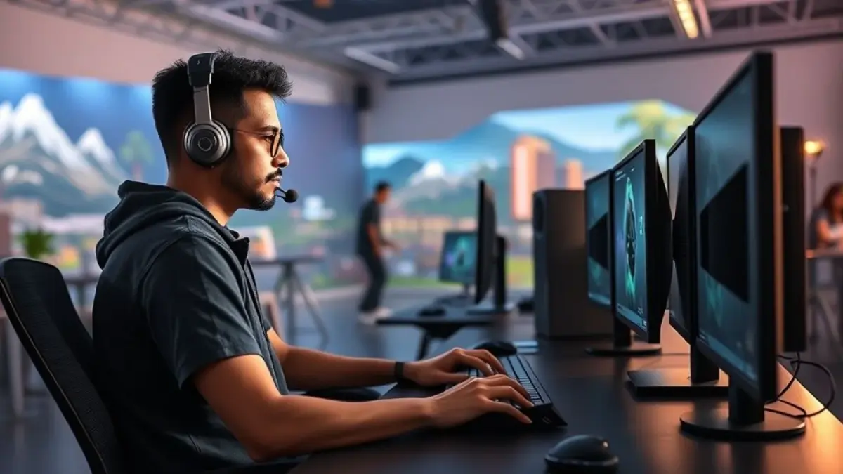 Desenvolvedor brasileiro criando jogo 3D realista com ray tracing.