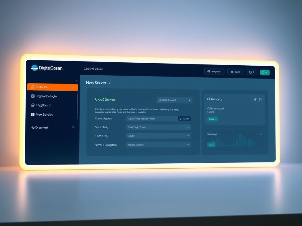 Interface do painel de controle da DigitalOcean mostrando a criação de um novo Droplet.