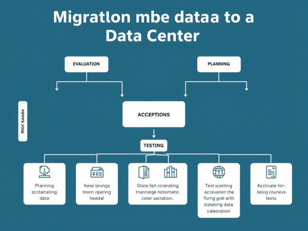 Fluxograma mostrando os passos para migrar dados para um data center.
