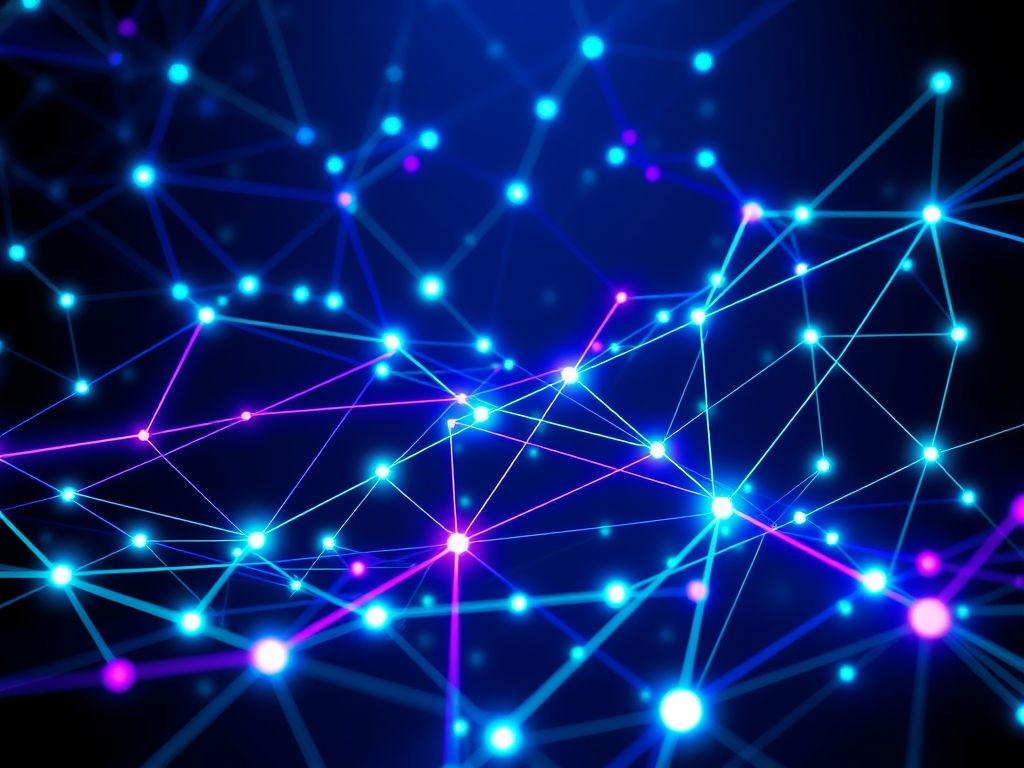 Representação abstrata de uma plataforma IA all-in-one, mostrando a integração de diversas funcionalidades.