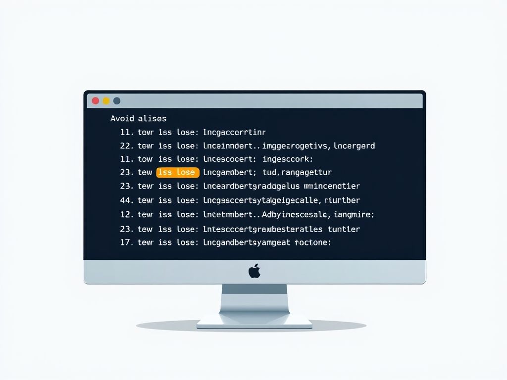 Exemplos de aliases de terminal úteis listados em uma janela de terminal.