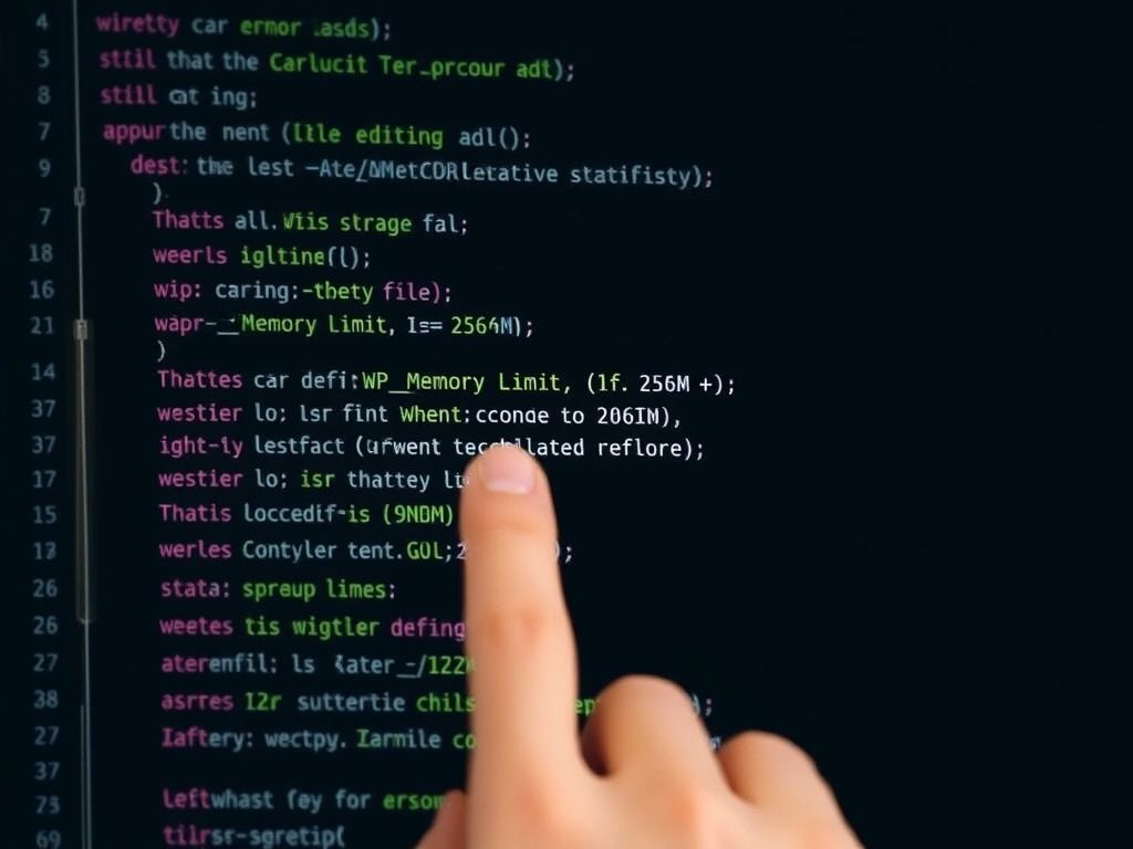 Edição do arquivo wp-config.php para aumentar o limite de memória PHP.