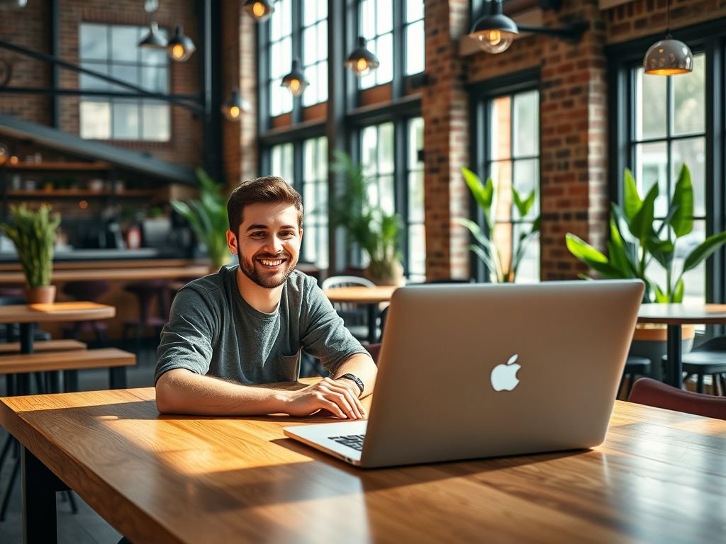 MacBook Pro M4 Max conectado a monitor externo via Thunderbolt 4 em ambiente de trabalho remoto.