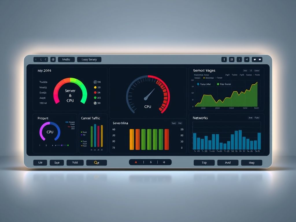 Interface de um painel de controle de VPS para Minecraft, mostrando métricas de desempenho e opções de gerenciamento do servidor.