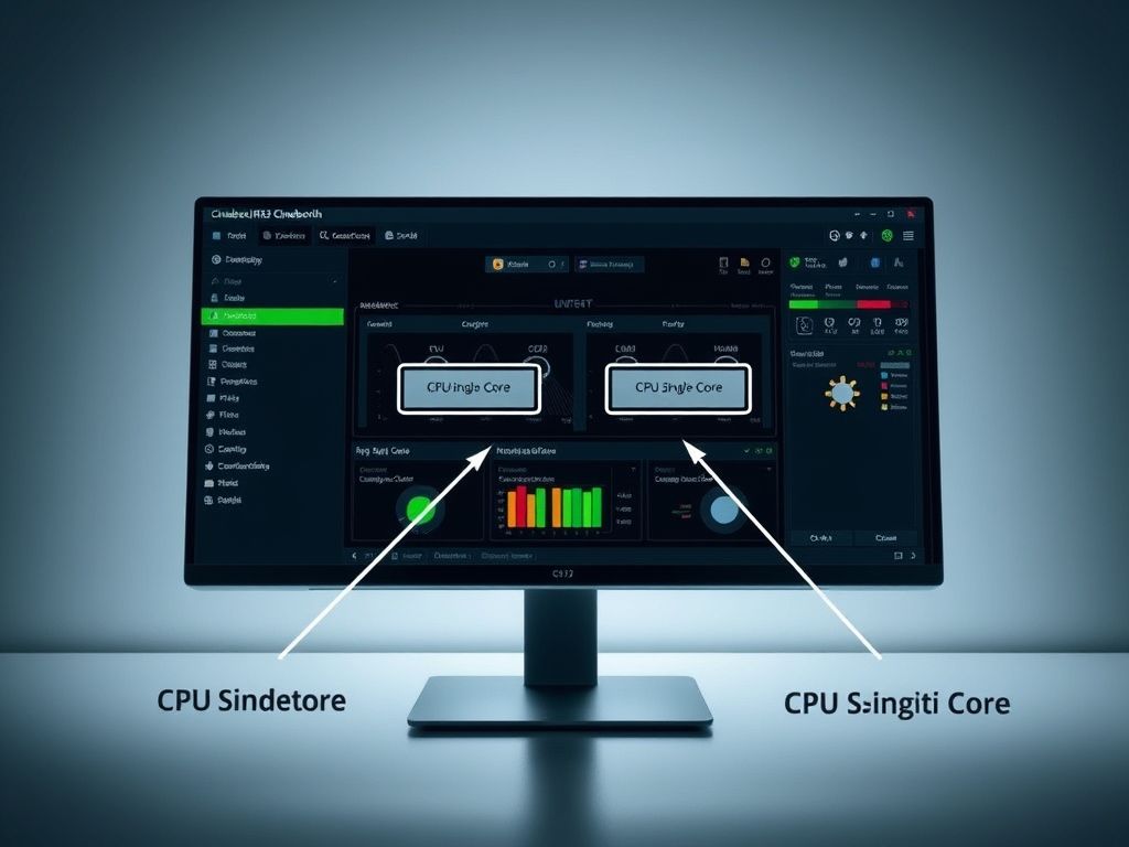 Captura de tela da interface do Cinebench R23, destacando os botões de teste de núcleo único e multi-core.