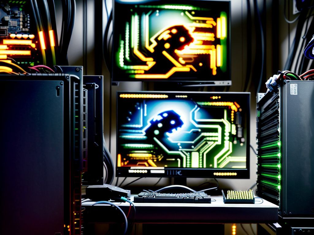 Comparação visual entre a montagem de um PC, mostrando a complexidade, e um PC pronto para uso, enfatizando a facilidade.