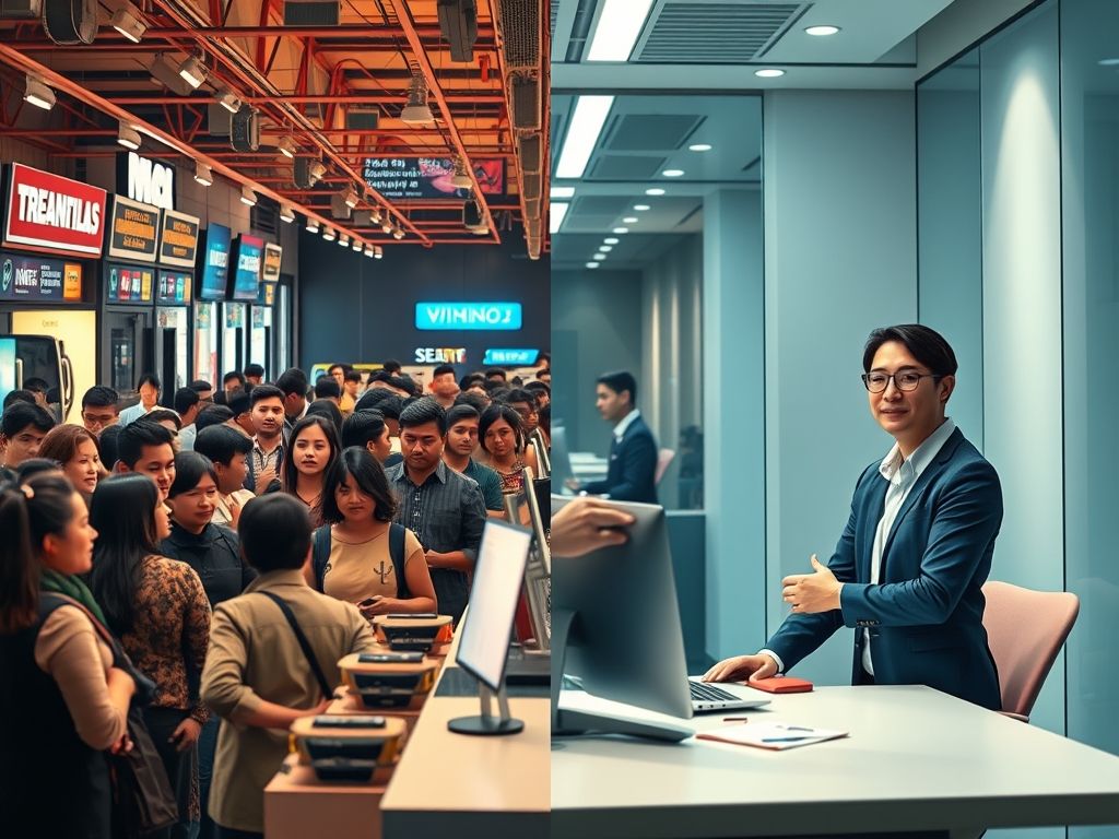 Comparação entre o atendimento ao cliente de uma operadora tradicional e uma MVNO.