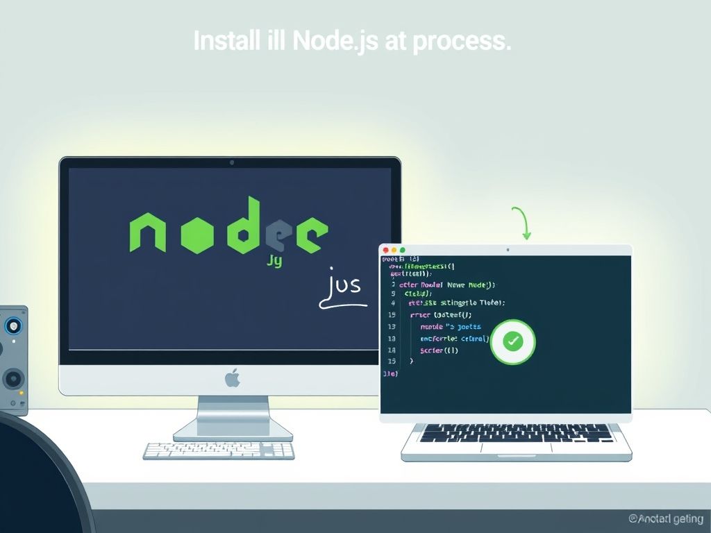 Guia visual passo a passo da instalação do Node.js no computador.