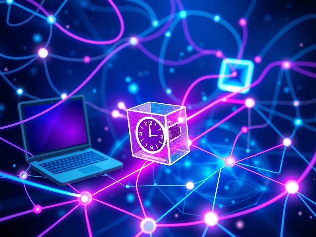 Ilustração de um pacote de dados viajando pela rede, mostrando o tempo que leva para chegar ao servidor.