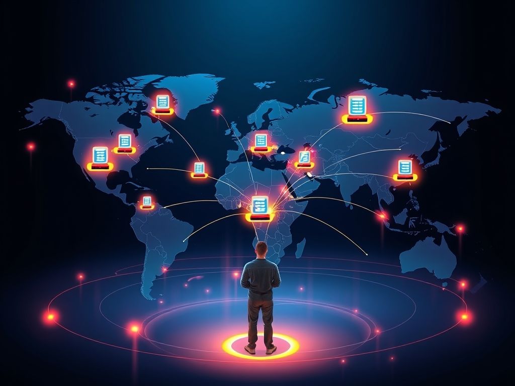 Diagrama ilustrando como uma CDN distribui conteúdo para servidores próximos aos usuários, reduzindo a latência.