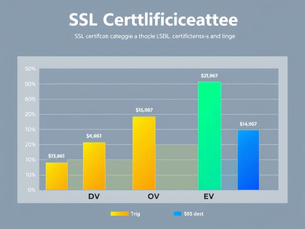 Gráfico comparativo dos tipos de certificados SSL (DV, OV, EV) mostrando seus níveis de validação.