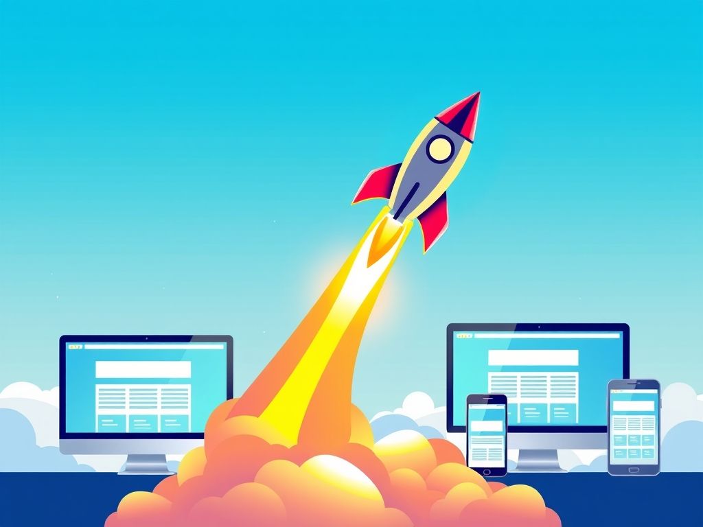 Logo do SvelteKit decolando como um foguete, simbolizando o desempenho e compatibilidade das aplicações.