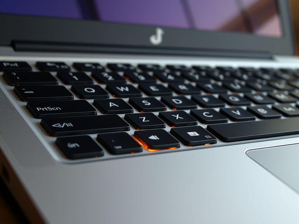 Imagem em close da tecla Print Screen (PrtScn) em um teclado de notebook.