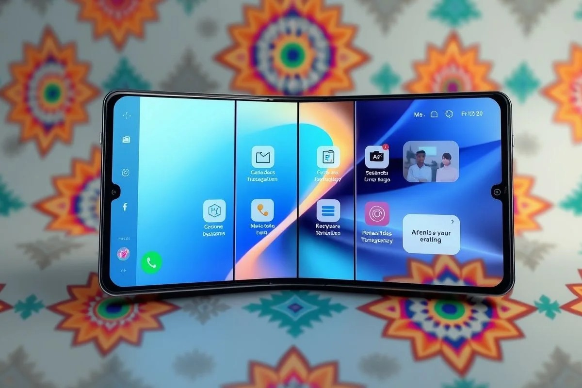 Interface One UI do Galaxy Z Fold7 com opções de personalização.