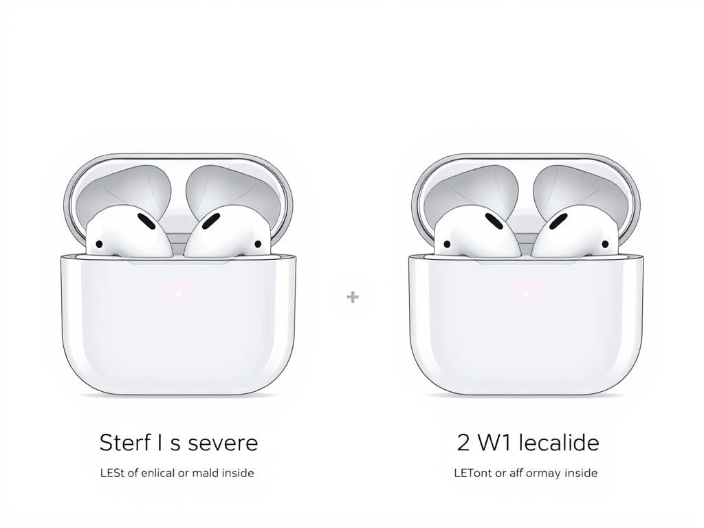 Diferença no design do estojo de carregamento: LED interno (primeira geração) vs. LED externo (segunda geração).