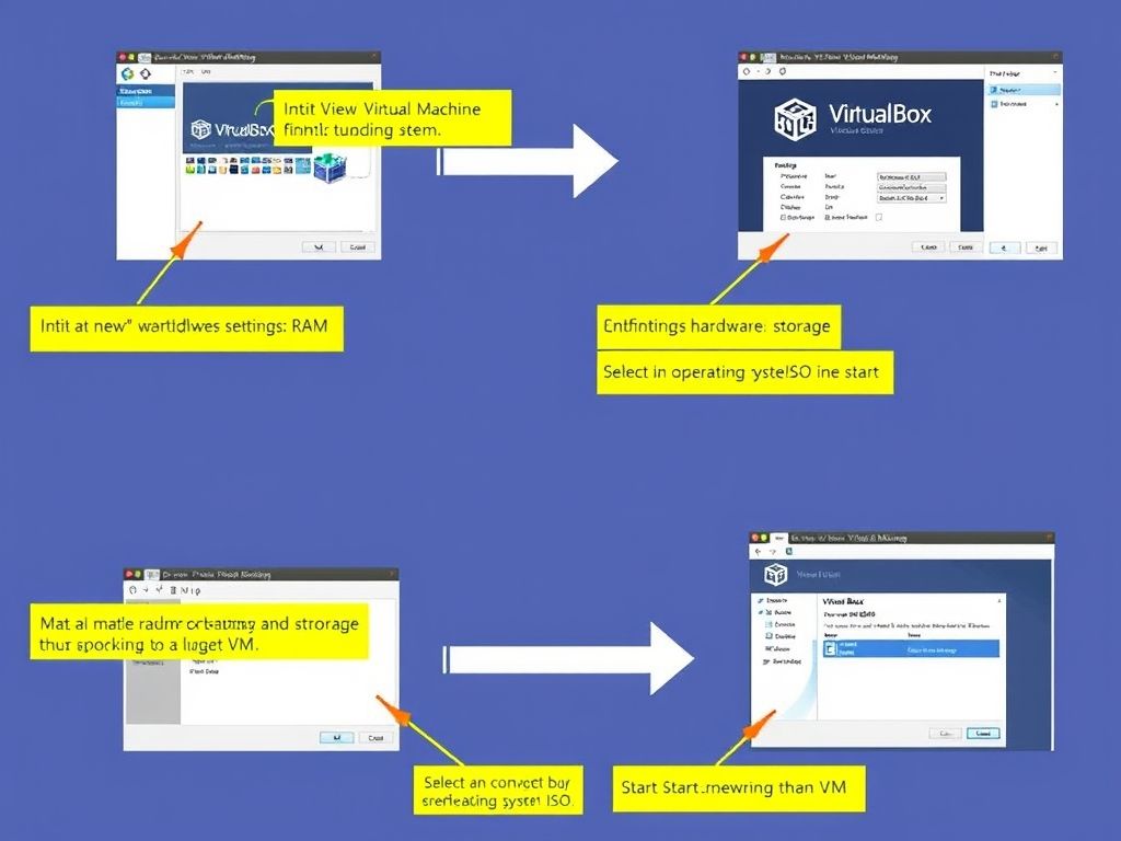 Guia visual passo a passo de como criar uma máquina virtual usando o VirtualBox.