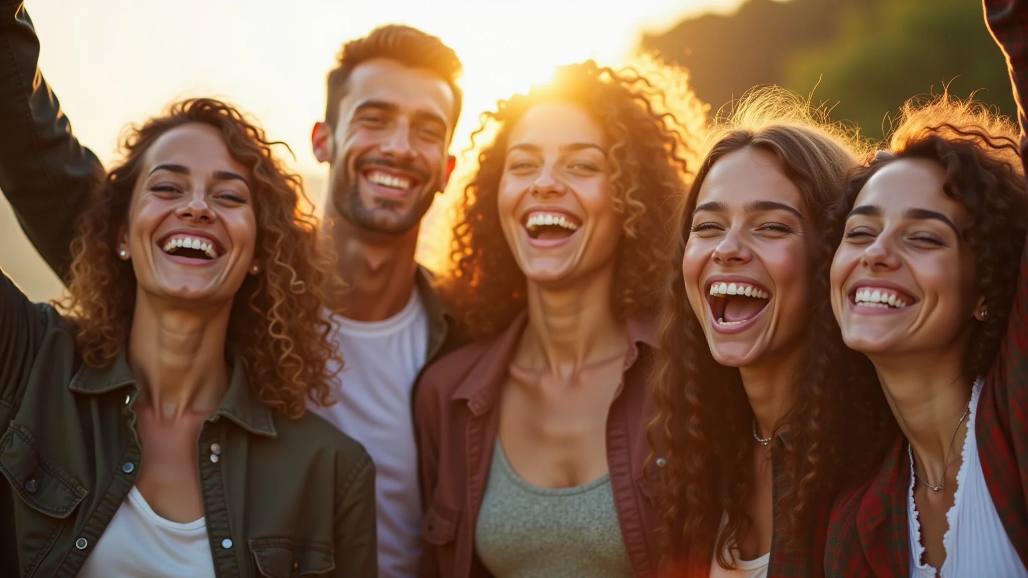 Grupo de brasileiros comemorando migração de site