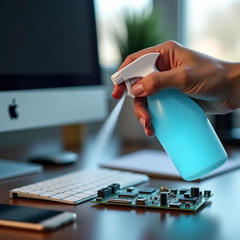 Aplicação de limpa contato em circuito eletrônico.