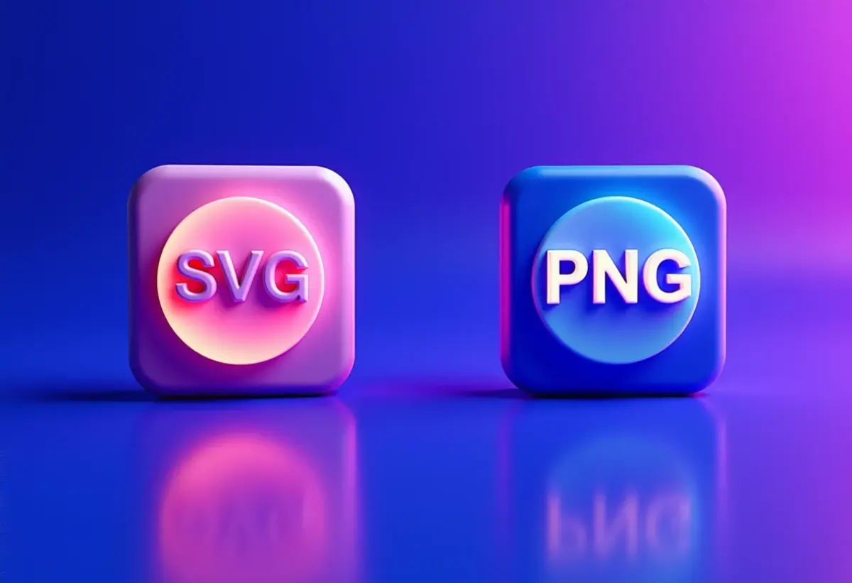 SVG vs PNG: Qual formato de imagem escolher para seu site? Comparação visual entre SVG e PNG mostrando escalabilidade