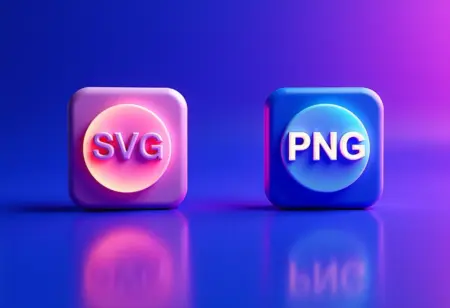 Comparação visual entre SVG e PNG mostrando escalabilidade
