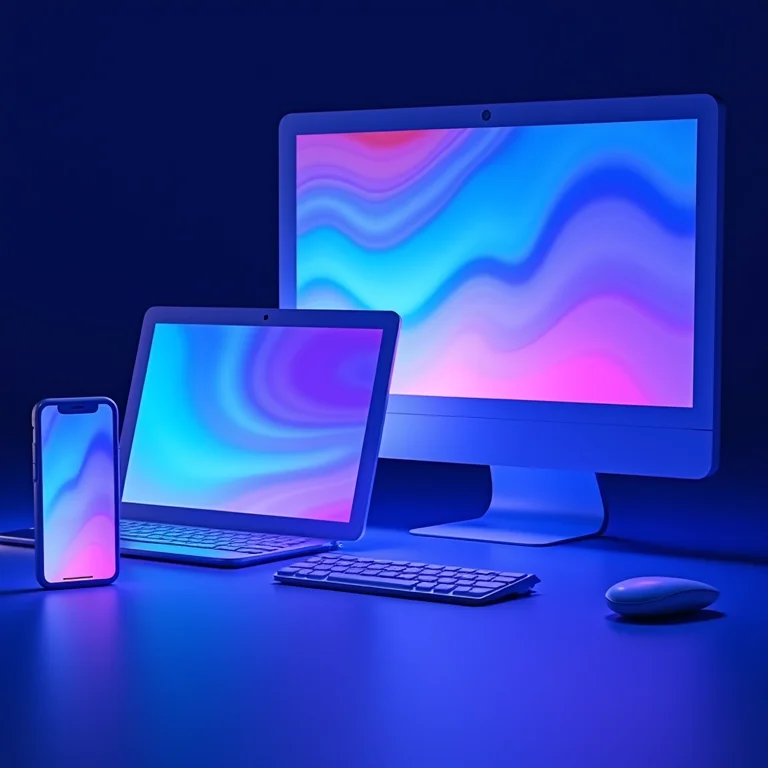 Rede de dispositivos exibindo papel de parede animado