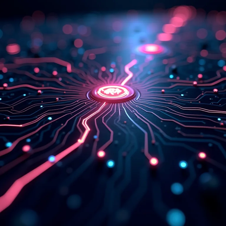 Representação visual abstrata do funcionamento interno da IA