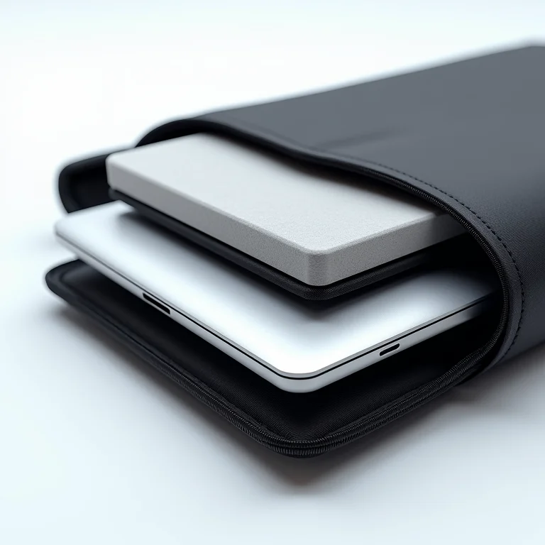 Acolchoamento interno de capa de notebook.