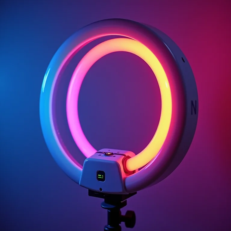 Ajuste de intensidade e temperatura da cor em Ring Lights