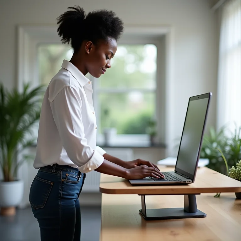 Ajuste ergonômico de mesa com regulagem de altura