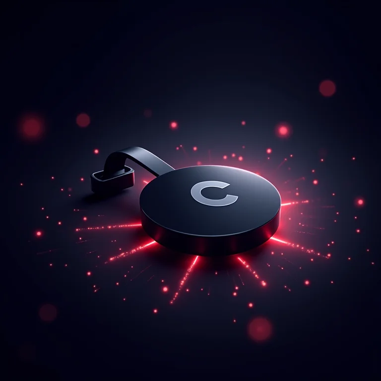 Chromecast transmitindo conteúdo para a TV.