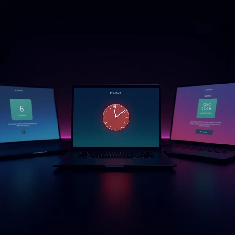 Comparativo de interfaces de timers Pomodoro para Windows.