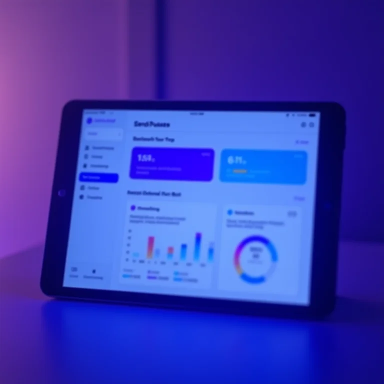 Dashboard do SendPulse em tablet