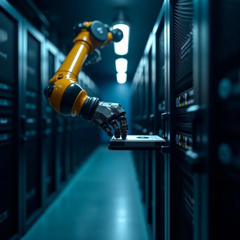 Data center moderno utilizando robótica para gerenciamento de fitas LTO