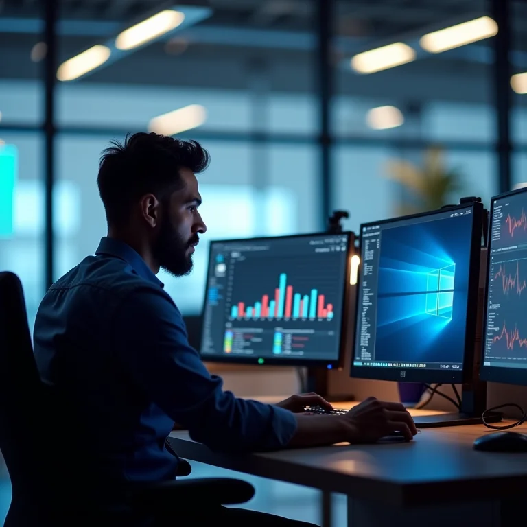 Desenvolvedor Java analisando métricas de desempenho.