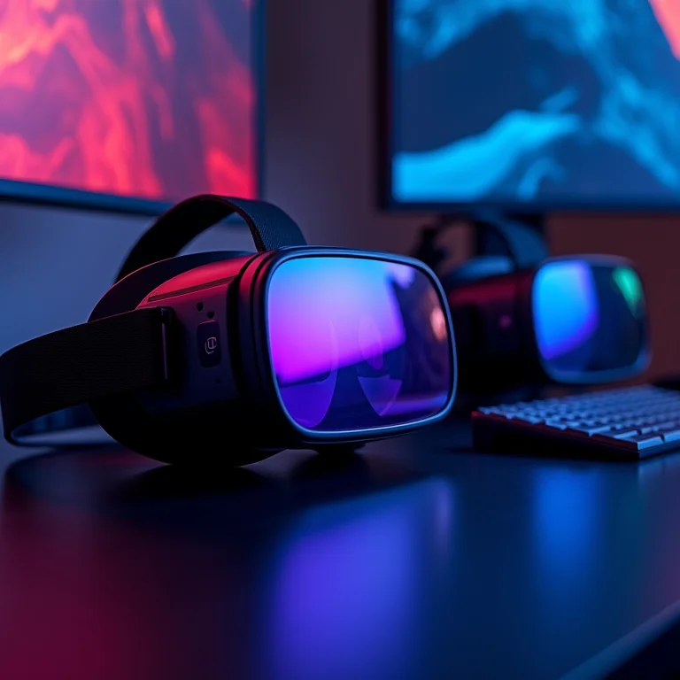 Diferentes modelos de óculos FPV em close-up