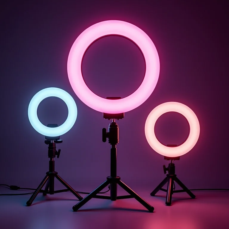 Diferentes tipos e tamanhos de Ring Light