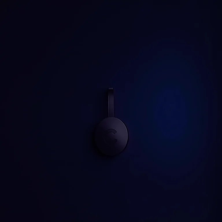 Dispositivo Chromecast em close-up.