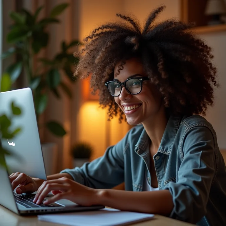 Engenheira de software escrevendo JavaDoc em home office