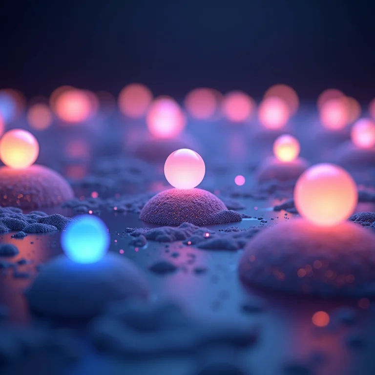 Esferas interconectadas representando ambiente virtual.