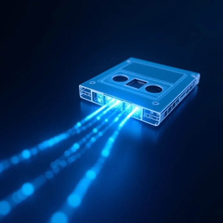 Fluxo de dados sendo armazenado em fita LTO