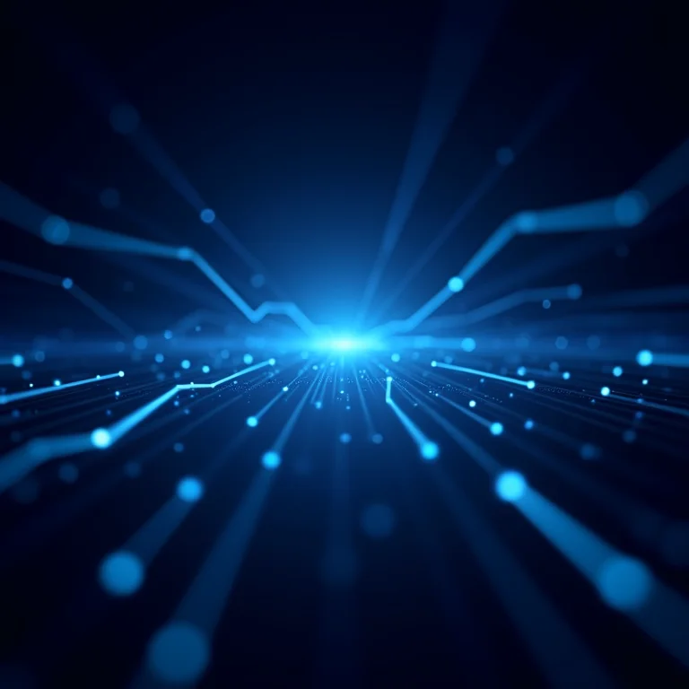 Fluxos de dados convergindo para uma unidade de processamento central.