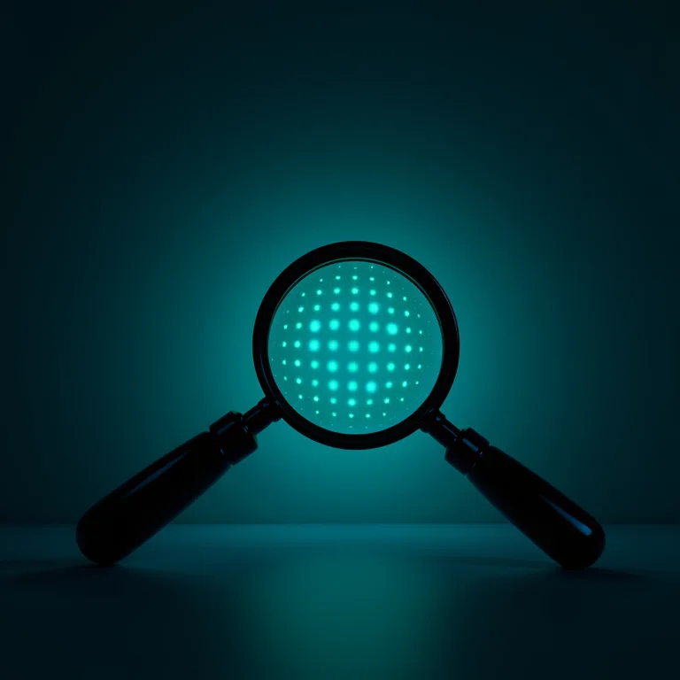 Fluxos de dados sendo inspecionados por lupas digitais, representando auditorias de segurança.