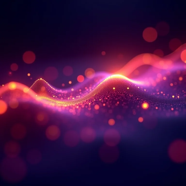 Gráfico de análise preditiva com pontos de dados brilhantes