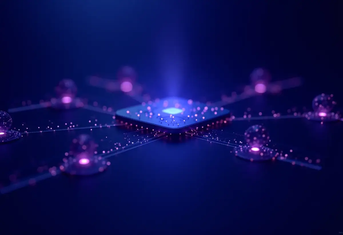 Ilustração abstrata de rede Wi-Fi com conexões brilhantes