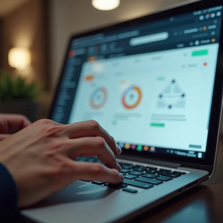 Interface da Amazon Developer Console em um laptop