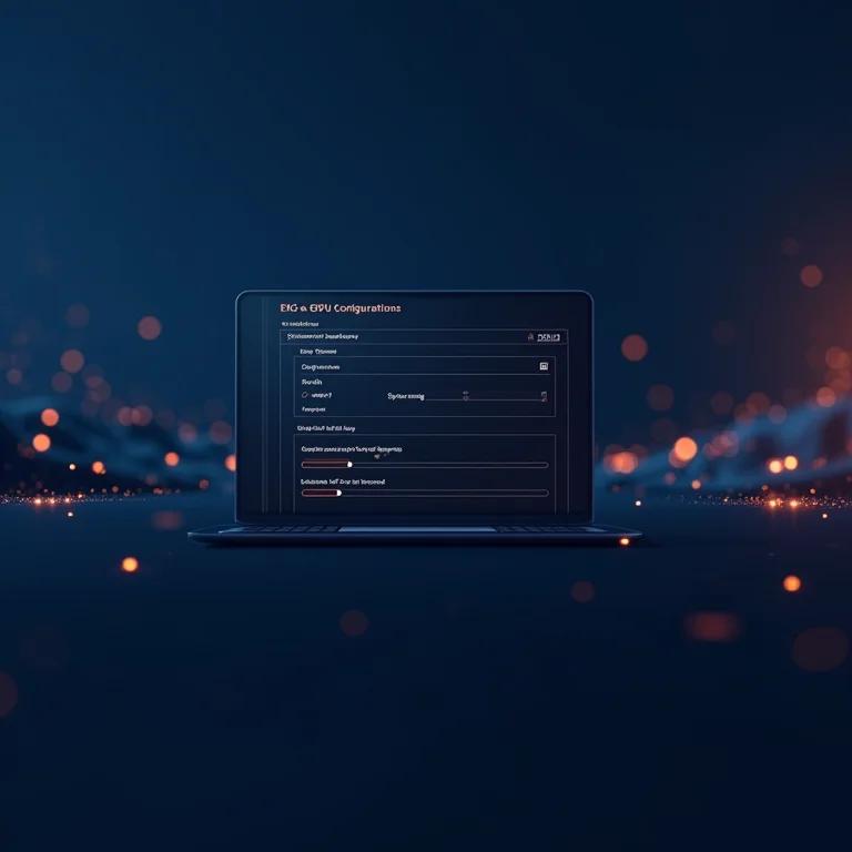 Interface de software para configuração de uma eGPU.