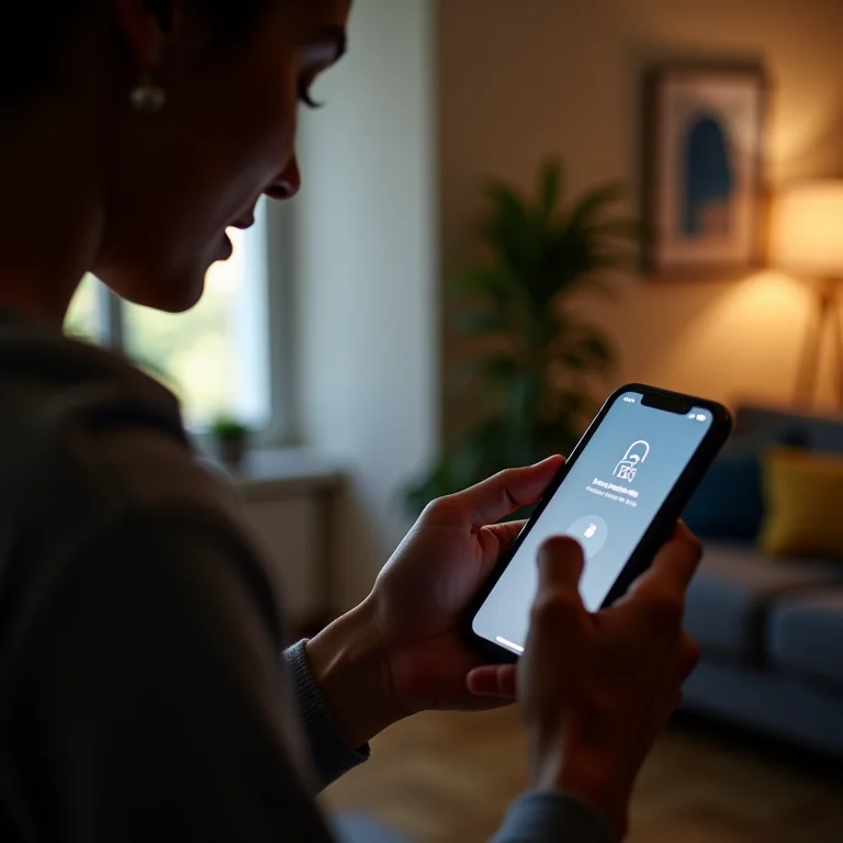 Jovem profissional utilizando autenticação de dois fatores em seu smartphone.