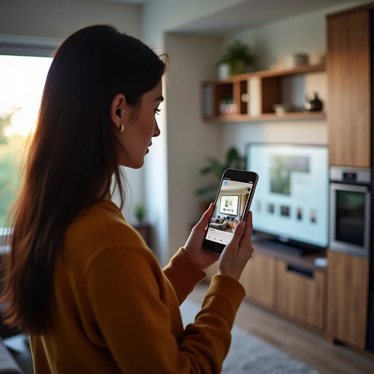 Mulher usando o app Fing para escanear rede Wi-Fi