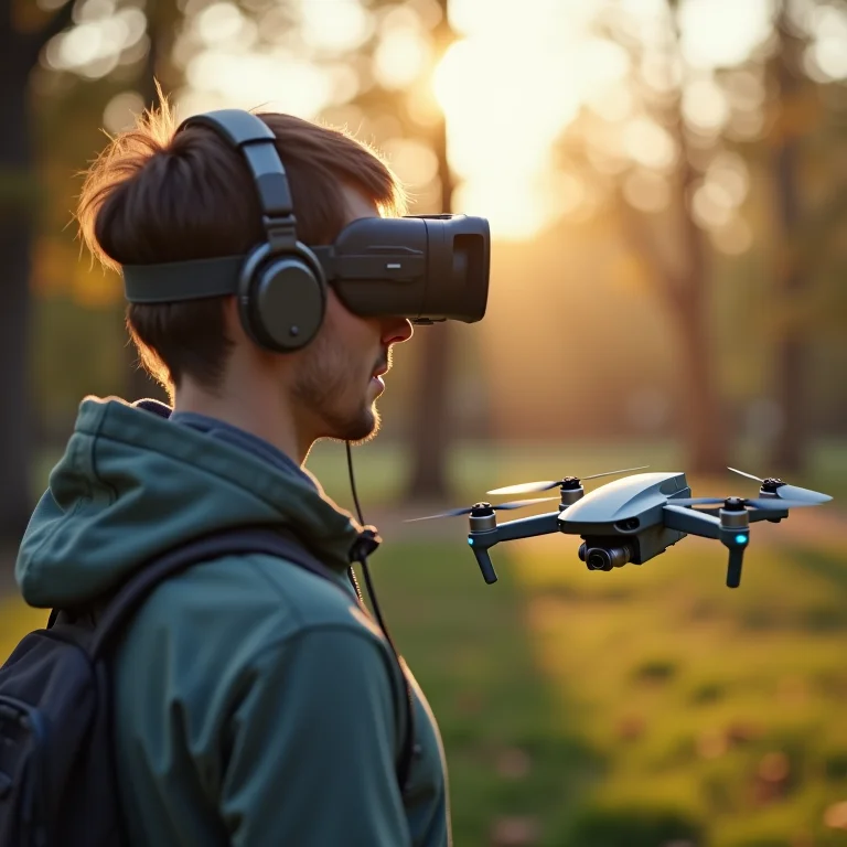 Piloto de drone otimizando sua experiência FPV
